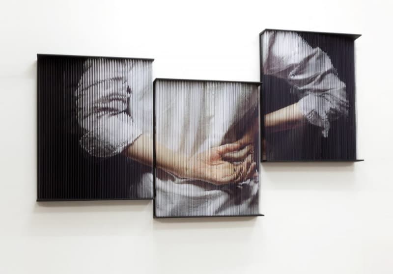 String_hands_5481 (Triptych) · Mixed Media · 3 of 80x100x14cm · 2017