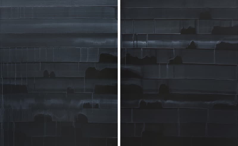 검은 산수 · Acrylic & mix media on canvas · 162x130cm each · 2018