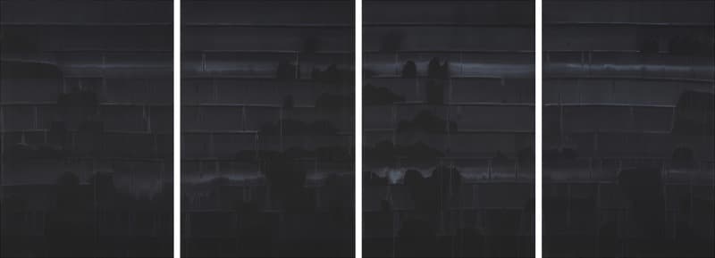 검은 산수1820 · Acrylic & mix media on canvas · 194x130cm each · 2018