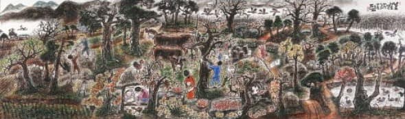 남도의 가을날 · 수묵담채 · 109X367cm · 2007