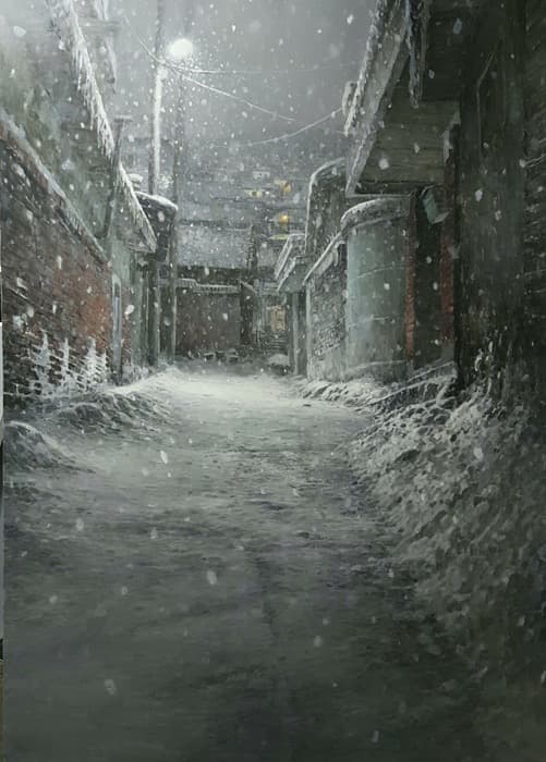밤새 · Oil on canvas · 162.2x112.1cm · 2018