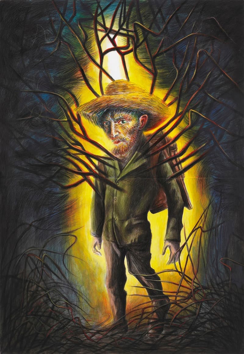반고흐의 숲 · 종이에 혼합재료 · 158×110cm · 2008