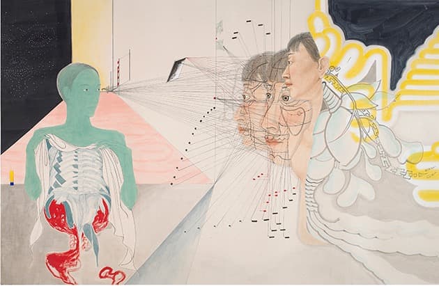 무간공유 · 장지에 수묵담채 · 167×260cm · 2018