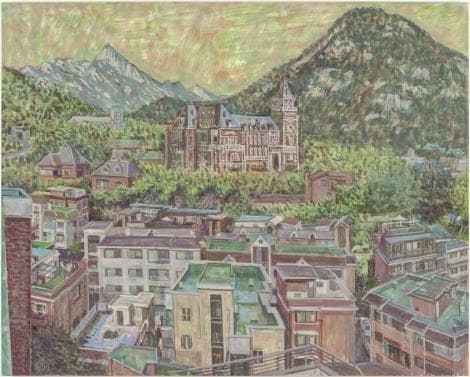 청풍계 1 · Oil on canvas · 130 x 162 cm · 2019 · Cheongpung Vallery 1 · Oil on canvas