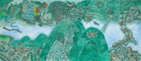 여주 이포나루 · Oil on canvas · 158 x 363 cm · 2011 · Ipo Pier in Yeoju-gun · Oil on canvas