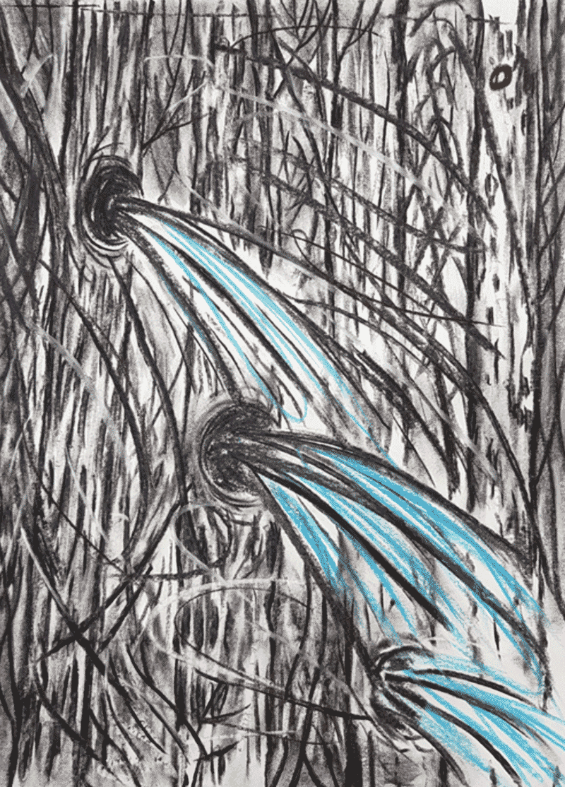 O · 종이에 목탄. 파스텔 · 54.5×39.4cm · 2019