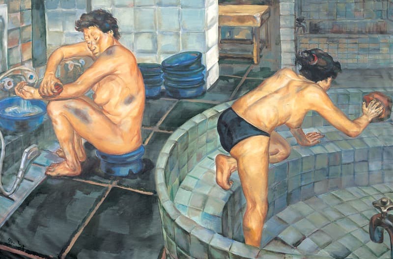 급한 목욕 · 캔버스에 아크릴 · 145x97cm · 1994