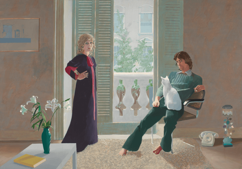 클라스 부부와 퍼시 · 캔버스에 아크릴릭 · 213.4x304.8cm · 1970-1 · Mr. and Mrs. Clark and Percy · Acrylic pain on cavas