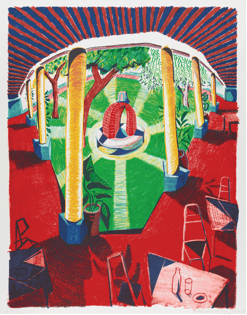 호텔 우물의 경관 lll · 석판화 에디션 80 · 123.2x97.8cm · 1984-5 · Views of Hotel Well lll · Lithograph