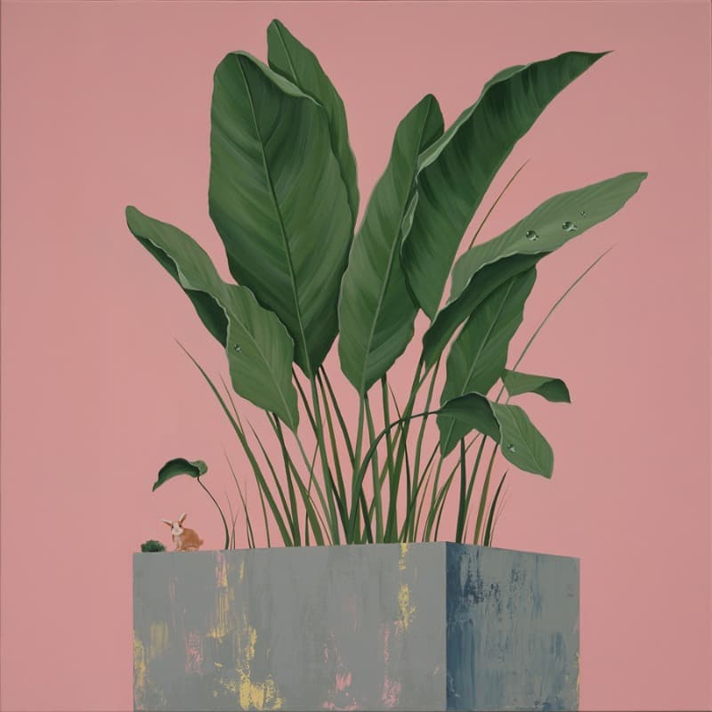 Blossom_18 · 캔버스에 과슈 아크릴 · 80.4x80.4cm · 2019 · Blossom_18 · gouache acrylic on canvas