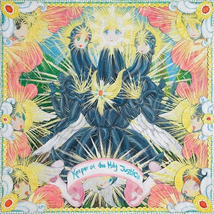 남진우 Keeper of the Holy Justice · Oil. Cotton Collage on Wood · 150x130cm · 2018