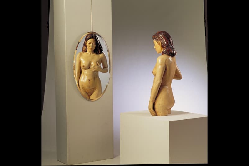 줄리 루크 생각하는 누드 · 테라코타_거울 · 94×37×116cm · 1988 · Julie Luke Thinking Nude · Terracotta_mirror