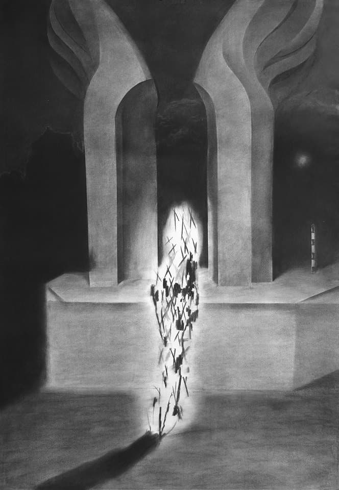 안혜상_Untitled · Charcoal on Paper · 108.5x73.5cm · 2018 · Untitled · Charcoal on Paper