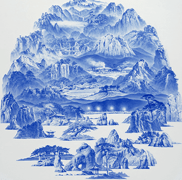 Between Blue04 - 017SEP01 · oil on linen · 150x150cm · 2017