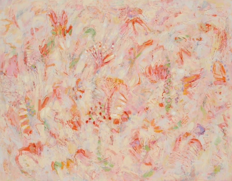 Visual Story-Walking in the forest · acrylic_ oil pastel_ oil transfer drawing on canvas · 91x116.8cm · 2019 · Visual Story-Walking in the forest · acrylic_ oil pastel_ oil transfer drawing on canvas