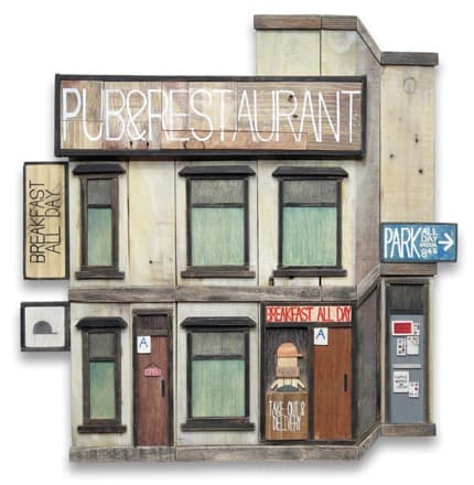 pub & restaurant · 나무에 아크릴채색 · 51x52cm · 2018