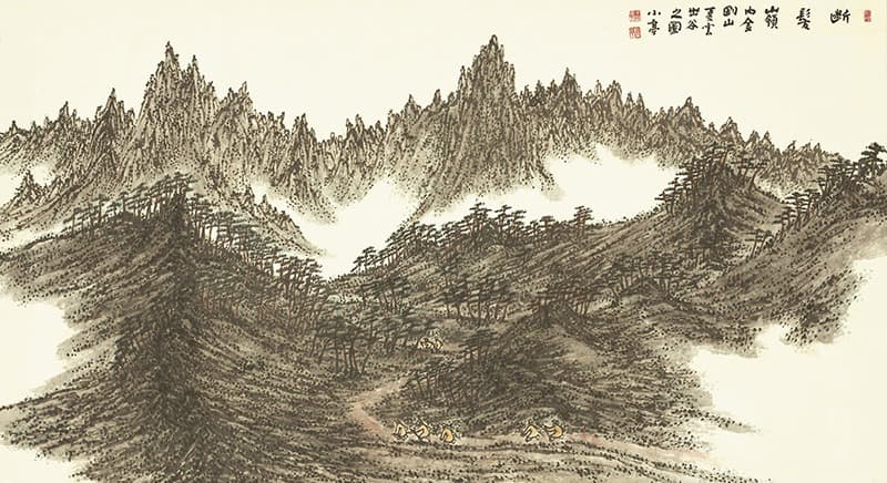 변관식 단발령 (斷髮嶺) · 종이에 수묵담채 · 55 x 100cm · 1974 · Coronary single-barrel · ink-and-mortar fence on a piece of paper.