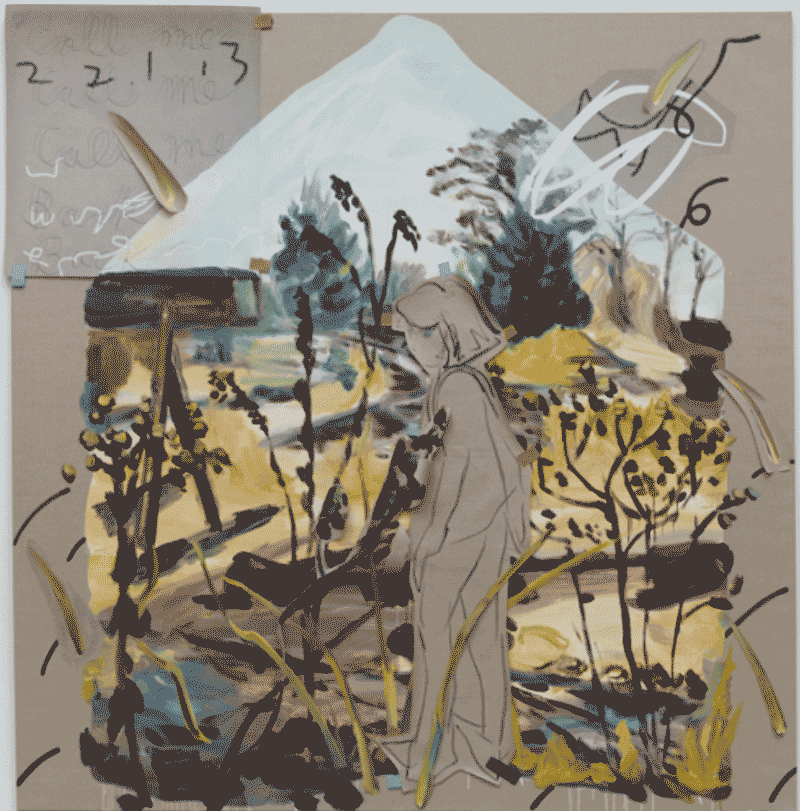 이혜인_Sync_01 · 캔버스에 아크릴채색. 유채. 잉크젯 프린트. 펠트 등 · 200×195cm · 2018