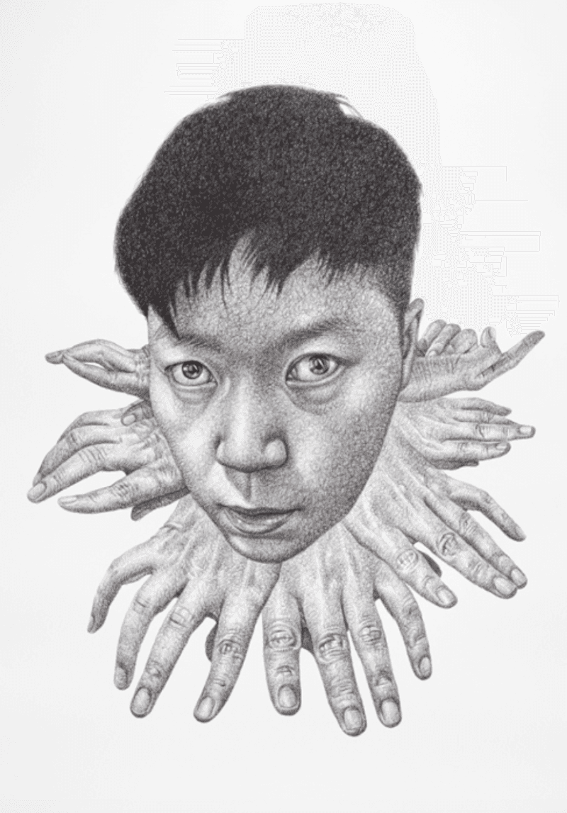 박승예_flying object of the andromeda · 종이에 펜 · 110×80cm · 2015