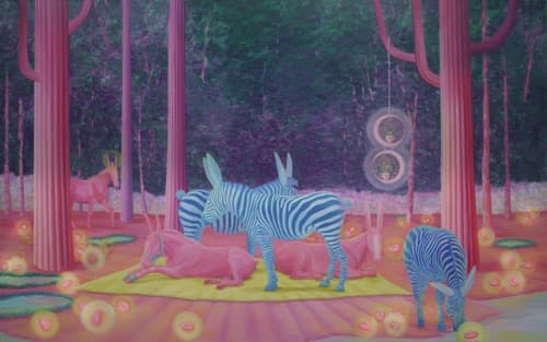 임수빈 - 빛나는 분홍 씨앗 shining pink seed · Oil on Canvas · 259.1x162.1cm · 2019