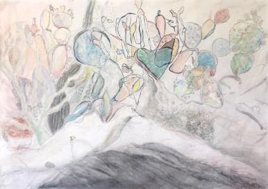 Arizona Dream · Seashell Powder. Color. Black ink on Korean paper · 90x130cm · 2017