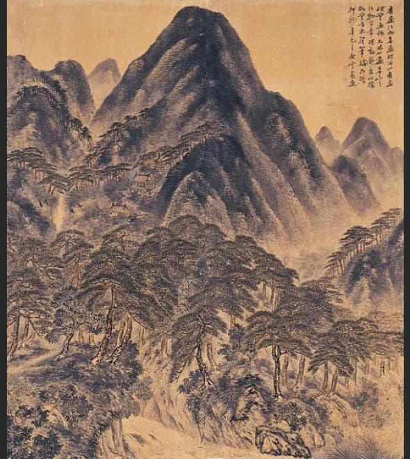 정운면 - 산수 · 종이에 수묵담채 · 166x146cm · 1941