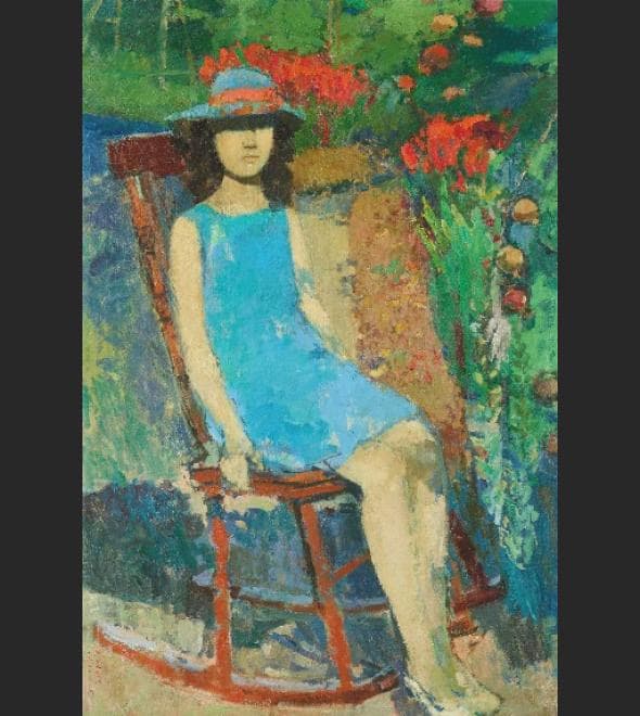 임직순 - 모자를 쓴 소녀 · 캔버스에 유채 · 145.5x97cm · 1970