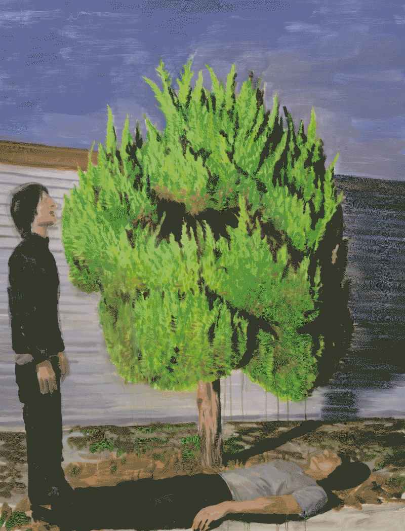 그림자 · 면천에 유채 · 193x150cm · 2019
