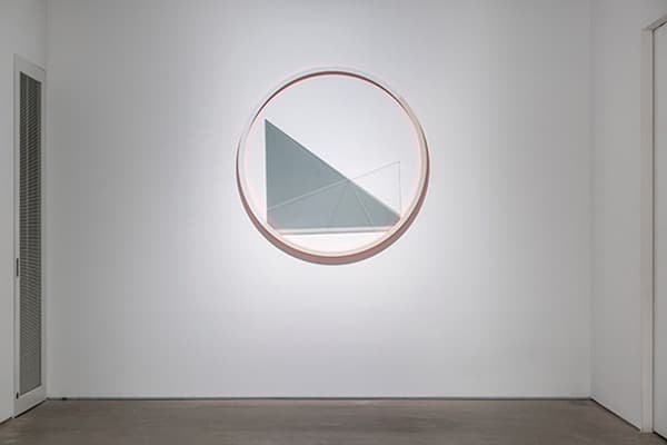 cacophony · Acrylic color.  satin-glass. wire and wire clothing on circle-birch · ∮ 166 x 3 cm · 2019