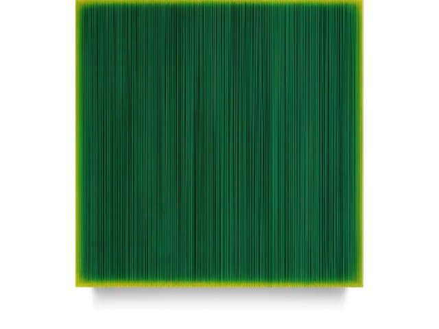 김현식 Who likes G-Green Epoxy resin · acrylic color.  wooden frame · 76x76X7cm · 2019