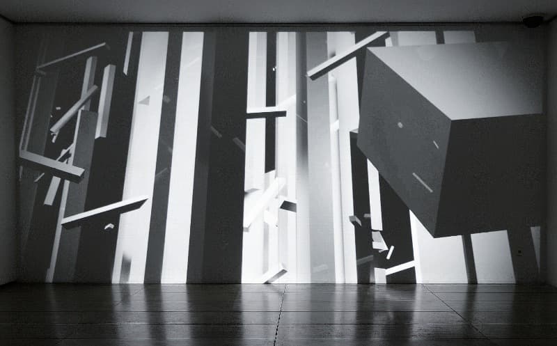 ~beacon_code · Video installation in dark room_ stereo sound · 800x415cm · 2017 · ~beacon_code · Video installation in dark room_ stereo sound