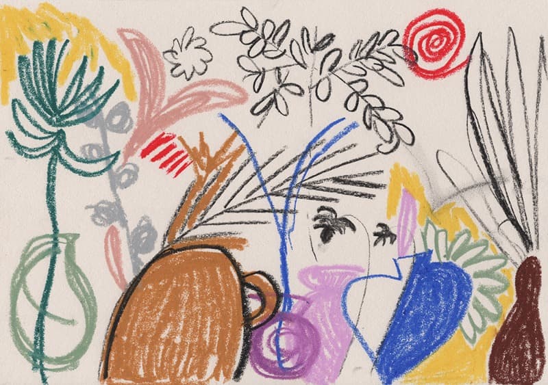 Plants · Oil pastel and charcoal on paper · 120 x 100 cm · 2019 · Plants · Oil pastel and charcoal on paper