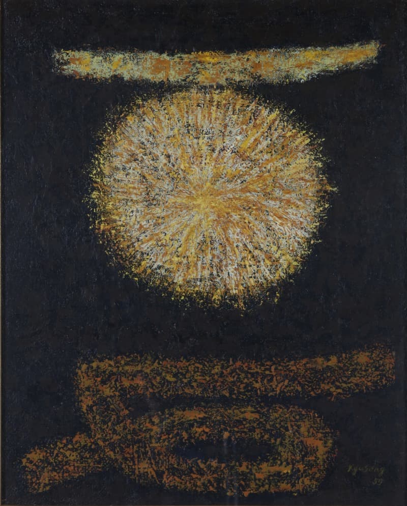이규상_구성 · 합판에 유채 · 65 × 52 cm · 1959 · Composition · oil on laminated wood