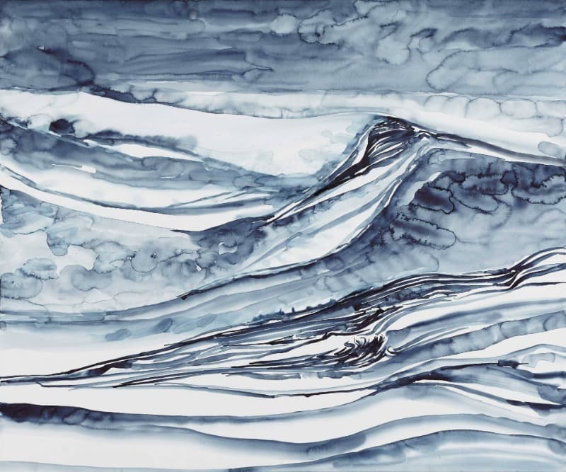 정윤수 _ 파랑 브리즈 · 도화지에 수채 · 60.6 x 72.2 cm · 2016 · Blue breeze · Watercoloring on paper