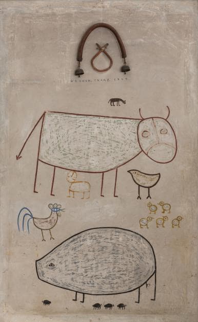 동물가족 · 회벽에 유채 · 209x130cm · 1964(원화제작년도)
