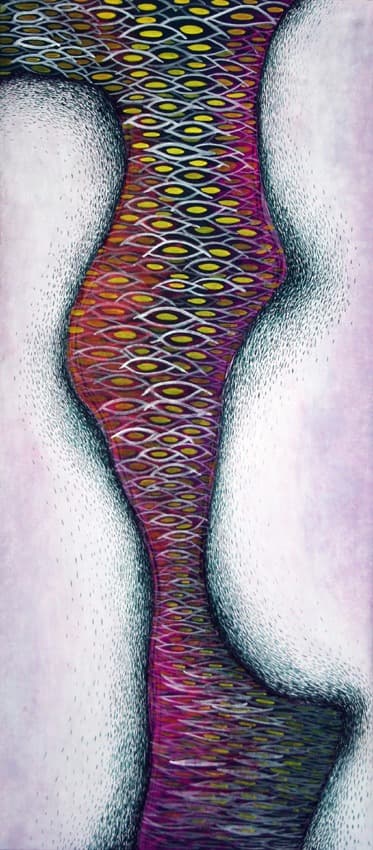 응시 · 장지위에 분채 · 79.5x53.5cm