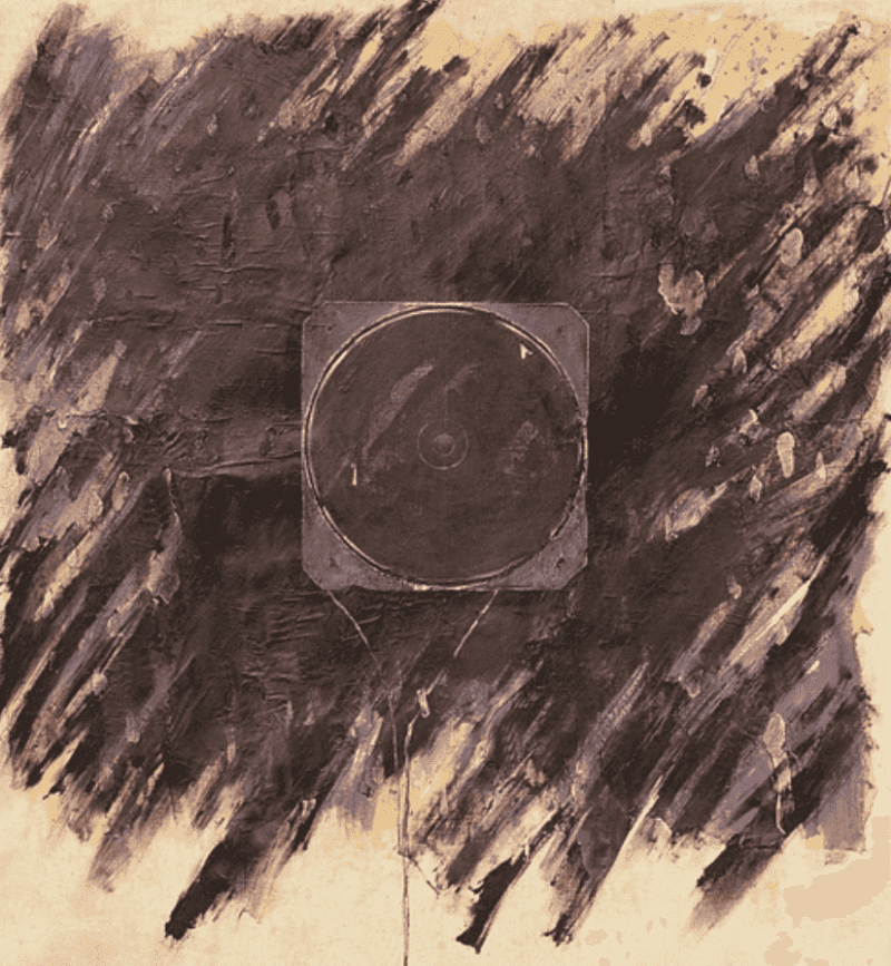 소리 85(sound 85) · 캔버스에 아크릴채색. 종이 · 156.5×144.2cm · 1985 · sound 85