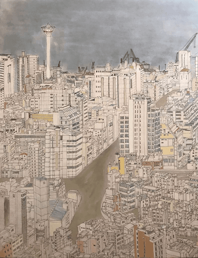 김세영_공존-부산항(2) · 장지에 혼합재료 · 116.8x91(cm) · 2019