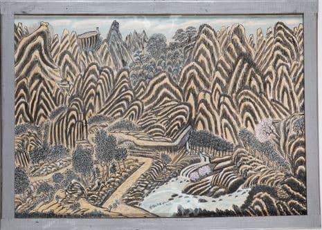 봉두산수도 · 종이에 아크릴채색 · 62×85cm · 2015