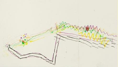다현 북촌지도 3. 고향으로(부분) · 종이에 크레용 · 54×315cm · 2012