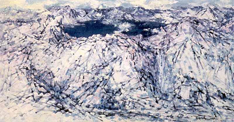 봄을 그리는 백두산2 · 캔버스에 유채 · 104.5×198cm · 1997