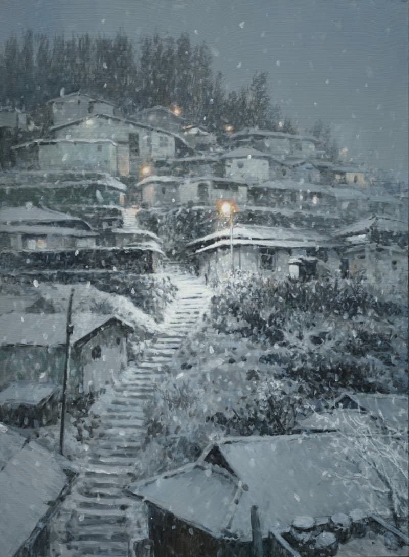 밤새... 홍제동 · oil on canvas · 65.2x50.0cm · 2019 · oil on canvas