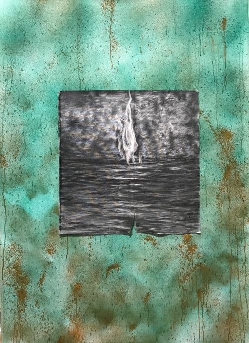 리넨에 목탄_종이에 수채 · 211×150cm · 2018