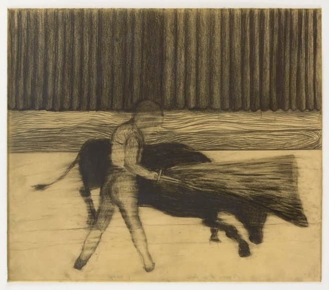 El Matador · graphite on paper  wax · 35 x 40 cm · 2014 · El Matador