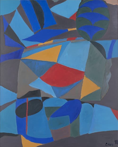 전혁림_고향의 해돋는 아침 · 1988