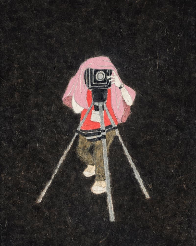 하용주_아리아 박 · 장지에 먹_ 채색 · 27.5x22cm · 2019 · Aria Park