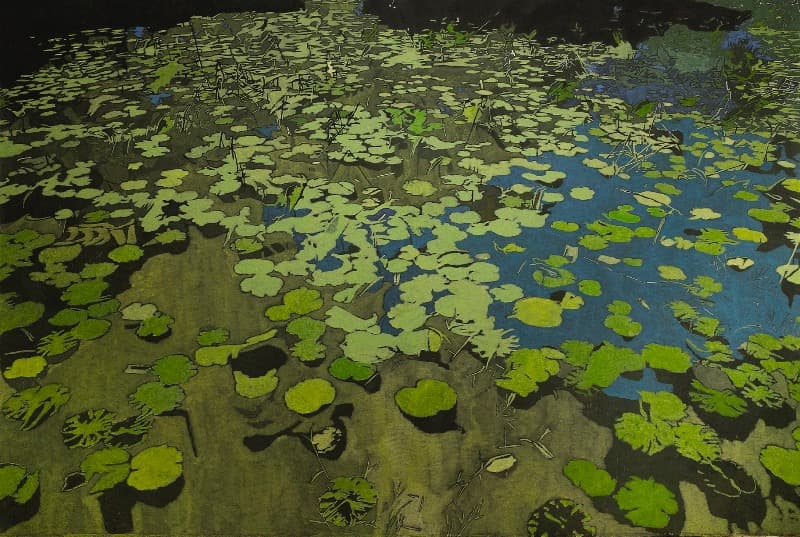 권세진_작은 연못 · 종이에 먹_ 과슈 · 130.3x193.9cm · 2019 · Small pond