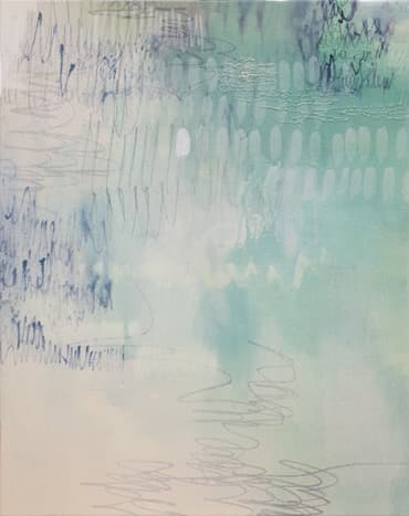 지금-흐르듯 잔잔하게 · 캔버스천 위에 혼합재료 · 53.2x41cm · 2019 · Now-quiet