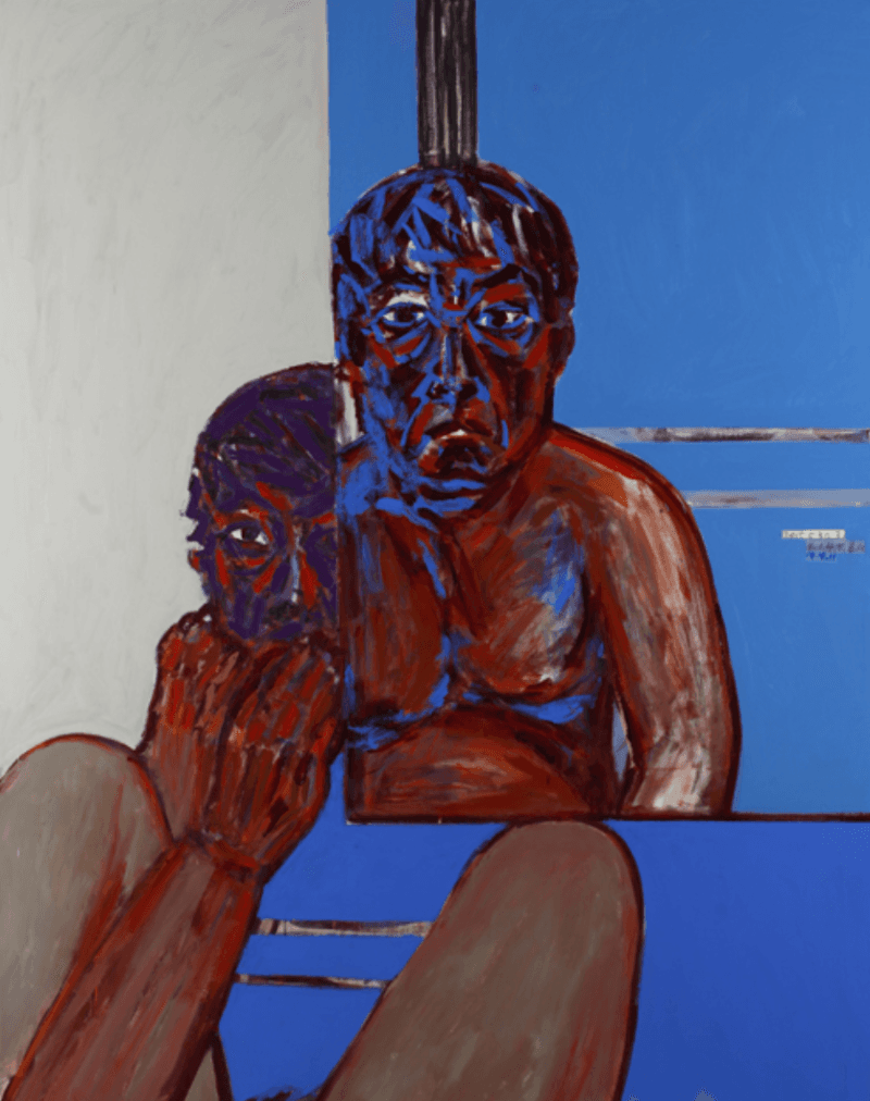 서용선_자화상_파리2 · 캔버스에 아크릴채색 · 192.2×149cm · 2015 · self-portrait_Paris2 · Acrylic on canvas