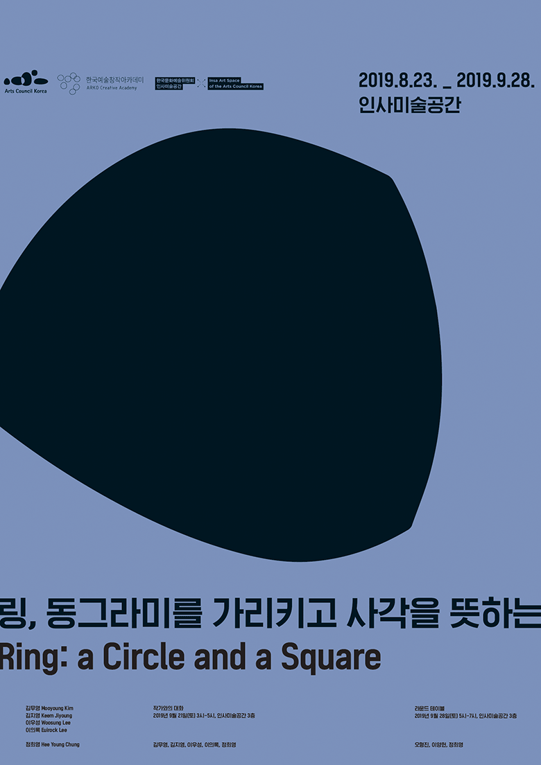 링, 동그라미를 가리키고 사각을 뜻하는 포스터
